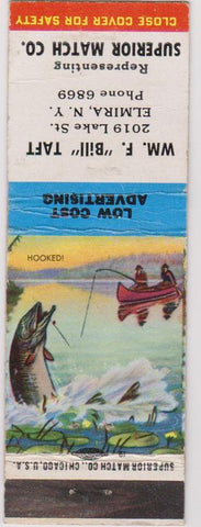 Matchbook Cover - Bill Taft Superior Match Co Elmira NY CREASE