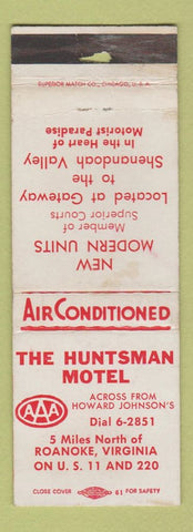 Matchbook Cover - Huntsman Motel Roanoke VA STAINED