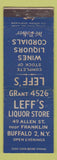 Matchbook Cover - Leff's Liquor Store Bufaflo NY