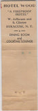 Matchbook Cover - Hotel Wood Syracuse NY WEAR