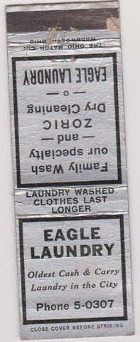 Matchbook Cover - Eagle Laundry Zorich NO TOWN CREASED