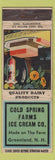 Matchbook Cover - Cold Spring Farms Ice Cream Greenland NH