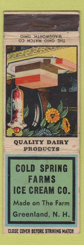 Matchbook Cover - Cold Spring Farms Ice Cream Greenland NH