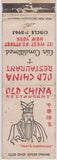 Matchbook Cover - Old China Restaurant New York City WORN