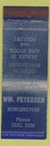 Matchbook Cover - WM Petersen Burlington WI? Butcher WEAR