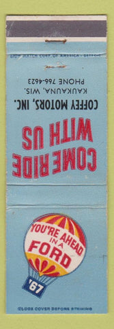 Matchbook Cover - 1967 Ford Coffey Motors Kaukauna WI