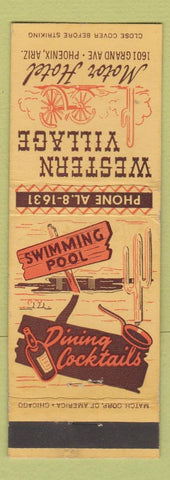 Matchbook Cover - Western Village Motor Hotel Phoenix AZ