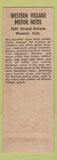 Matchbook Cover - Western Village Motor Hotel Phoenix AZ