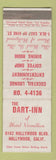 Matchbook Cover - Dart Inn Hotel Vermillion Hollywood CA