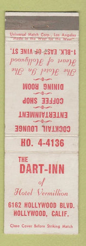 Matchbook Cover - Dart Inn Hotel Vermillion Hollywood CA