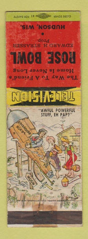 Matchbook Cover - Rose Bowl Hudson WI hillbilly WORN