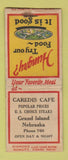 Matchbook Cover - Caredis Cafe Grand Island NE low phone DQ BOBTAIL WEAR