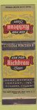 Matchbook Cover - Richbrau Beer Richmond VA WORN
