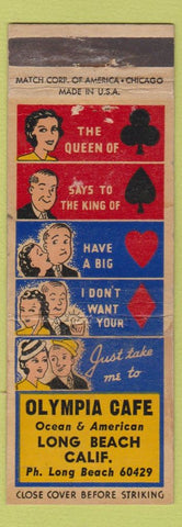 Matchbook Cover - Olympia Cafe Long Beach CA