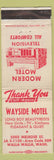 Matchbook Cover - Wayside Motel Walla Walla WA WEAR