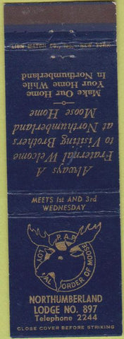 Matchbook Cover - Moose Lodge Northumberland PA