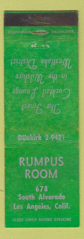 Matchbook Cover - Rumpus Room Los Angeles CA