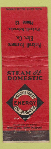 Matchbook Cover - Franklin County Coal Pickrell Elevator NE low phone #
