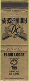 Matchbook Cover - Moose Lodge Elgin IL
