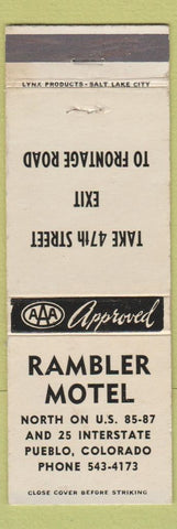 Matchbook Cover - Rambler Motel Pueblo Colorado