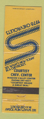 Matchbook Cover - 1978 Chevrolet Mission Valley Center San Diego?