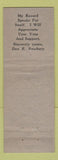 Matchbook Cover - Don Newbury Circuit Judge Election Jackson Josephine County OR