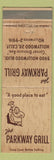 Matchbook Cover - Parkway Grill Hollywood CA