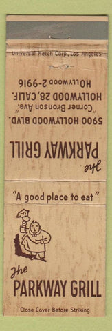 Matchbook Cover - Parkway Grill Hollywood CA