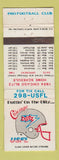 Matchbook Cover - 1984 Chicago Blitz Football Schedule USFL WEAR
