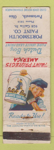 Matchbook Cover - Dutch Boy Paint Portsmouth OH low phone # WEAR