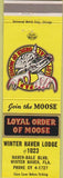 Matchbook Cover - Moose Lodge Winter Haven FL