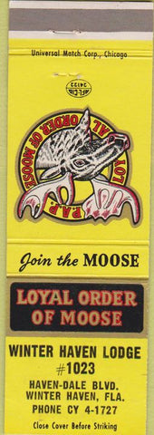 Matchbook Cover - Moose Lodge Winter Haven FL