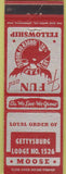 Matchbook Cover - Moose Lodge Gettysburg PA