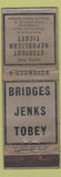 Matchbook Cover - Bridges Jenks Tobey Election Concord NH WORN