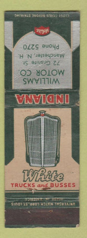 Matchbook Cover - White Trucks Busses Manchester NH CREASE