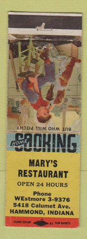Matchbook Cover - Mary's Restaurant Hammond IN WEAR