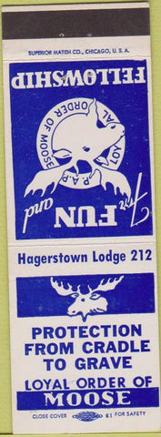 Matchbook Cover - Moose Lodge Hagerstown