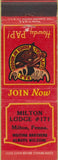 Matchbook Cover - Moose Lodge Milton PA