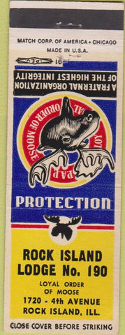 Matchbook Cover - Moose Lodge Rock Island IL
