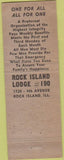 Matchbook Cover - Moose Lodge Rock Island IL