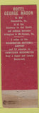Matchbook Cover - Hotel George Mason Alexandria VA WEAR