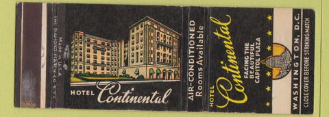 Matchbook Cover - Hotel Continental Washington DC