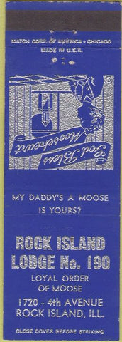 Matchbook Cover - Moose Lodge Rock Island IL