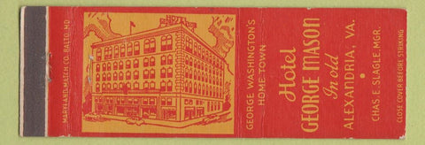 Matchbook Cover - Hotel George Mason Alexandria VA