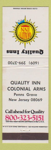 Matchbook Cover - Quality Inn Colonial Arms Penns Grove NJ WEAR