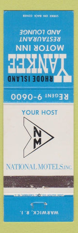 Matchbook Cover - Rhode Island Yankee Motor Inn Warwick RI