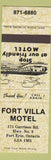 Matchbook Cover - Fort Villa Motel Fort Erie ON