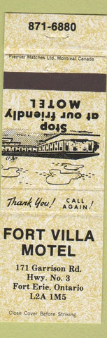 Matchbook Cover - Fort Villa Motel Fort Erie ON