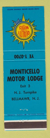 Matchbook Cover - Monticello Motor Lodge Bellmawr NJ