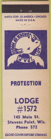 Matchbook Cover - Moose Lodge Stevens Point WI WEAR